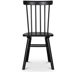 Nova matgrupp, förlängningsbart matbord Ø130-170 cm inkl 6 st Orust svarta pinnstolar - Valnöt + 4.00 x Möbeltassar