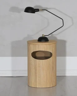 Nova runt sängbord med förvaring - Whitewash + Textilrengöring för möbler