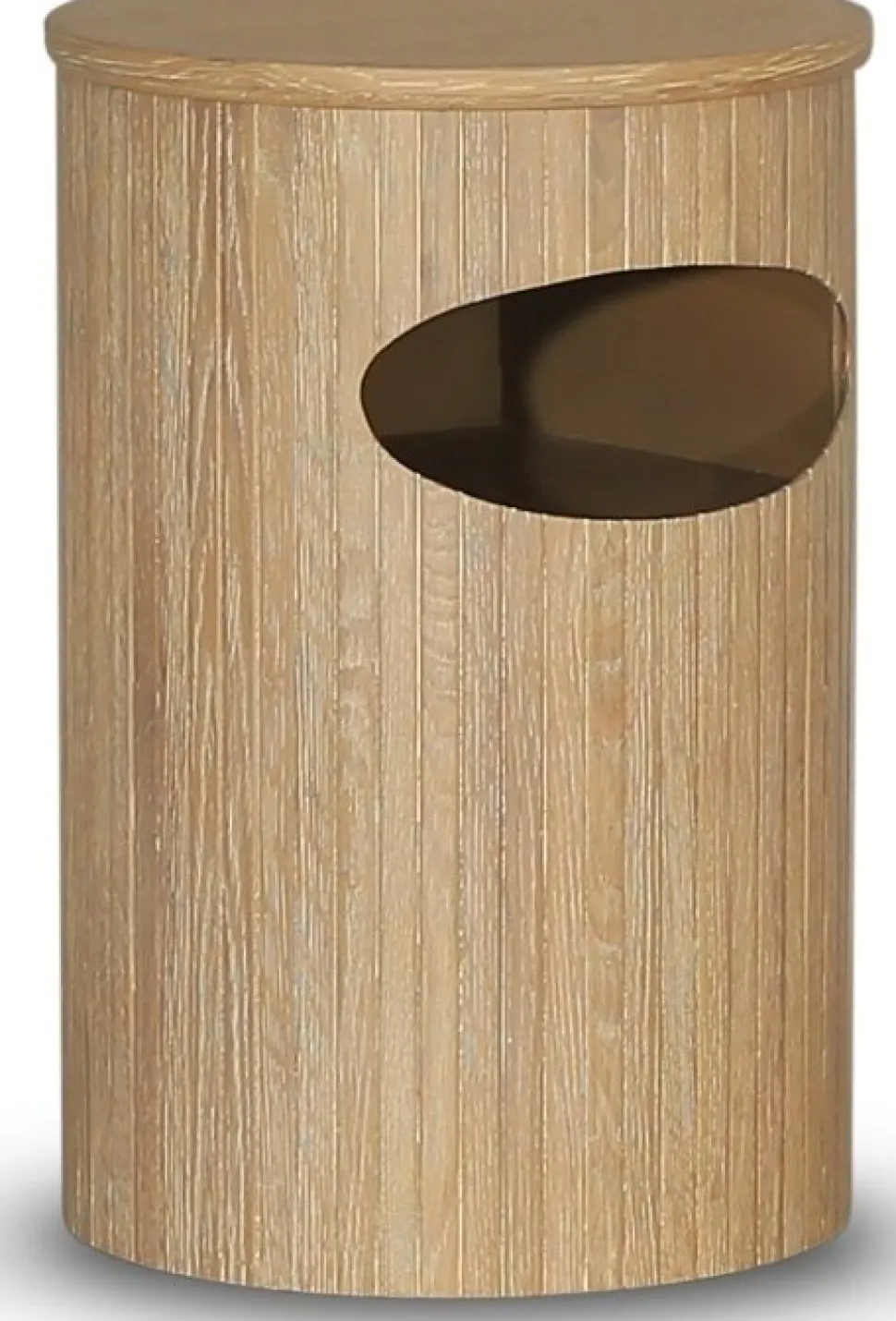 Nova runt sängbord med förvaring - Whitewash