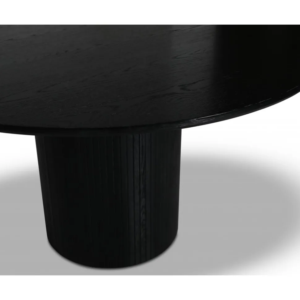 Nova soffbord Ø80 cm - Svart askfanér + Textilrengöring för möbler