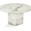Nova soffbord Ø80 cm - Vit marmor