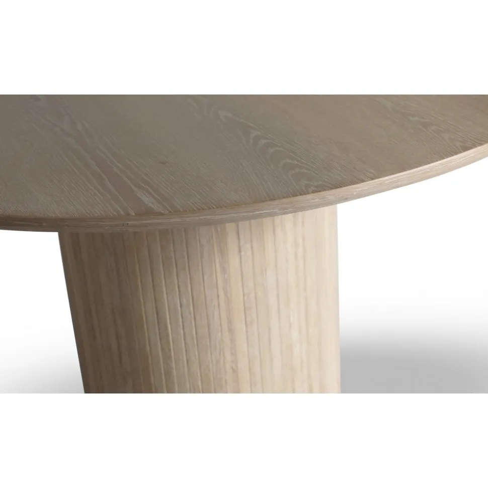 Nova soffbord Ø80 cm - Vitoljad ek + Textilrengöring för möbler