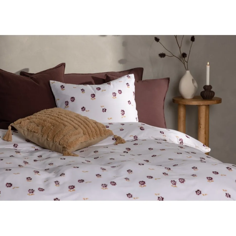 Oline bäddset 200 x 150 cm - Vit/lila