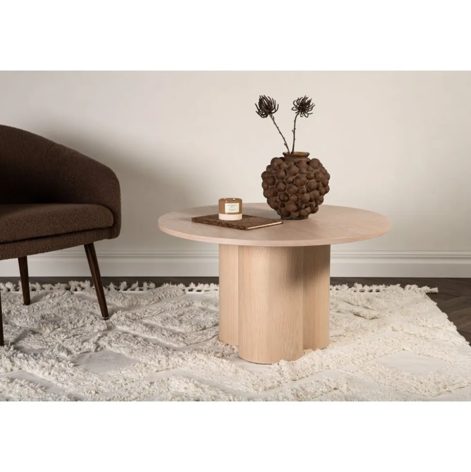 Olivia soffbord Ø80 cm - Whitewash