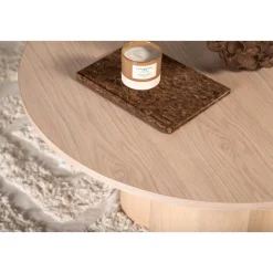 Olivia soffbord Ø80 cm - Whitewash