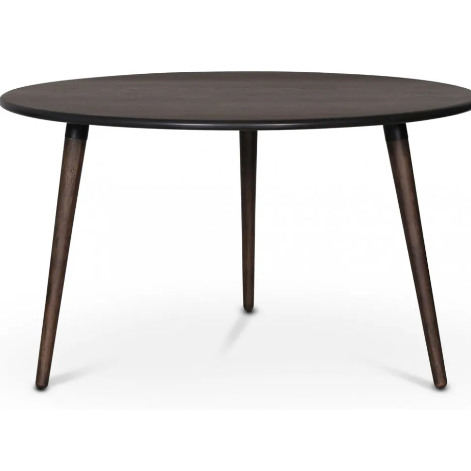 Omni matgrupp, runt matbord Ø130 cm inkl 4 st Tony svarta böjträ stolar - Rökfärgad ek + 4.00 x Stolsdyna