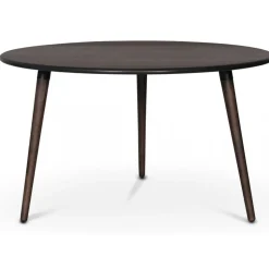 Omni matgrupp, runt matbord Ø130 cm inkl 4 st Orust svarta pinnstolar - Rökfärgad ek + 4.00 x Stolsdyna