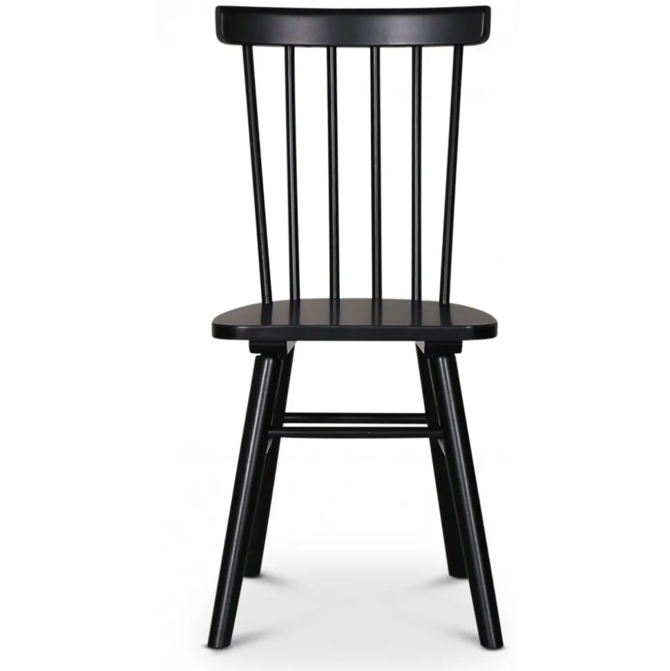 Omni matgrupp, runt matbord Ø130 cm inkl 4 st Orust svarta pinnstolar - Rökfärgad ek + 4.00 x Stolsdyna