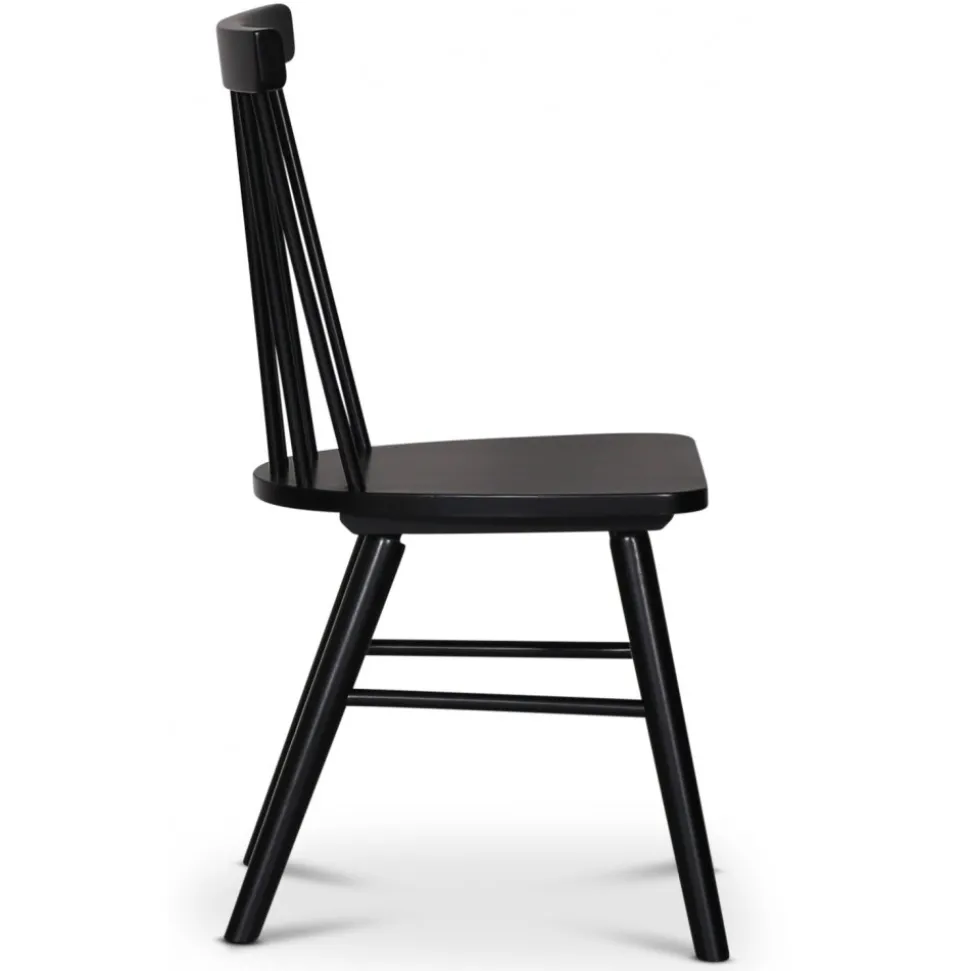 Omni matgrupp, runt matbord Ø130 cm inkl 4 st Orust svarta pinnstolar - Rökfärgad ek + 4.00 x Stolsdyna