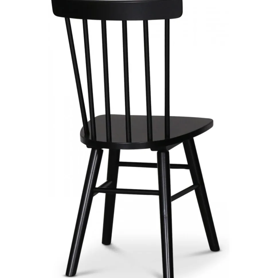 Omni matgrupp, runt matbord Ø130 cm inkl 4 st Orust svarta pinnstolar - Rökfärgad ek + 4.00 x Stolsdyna