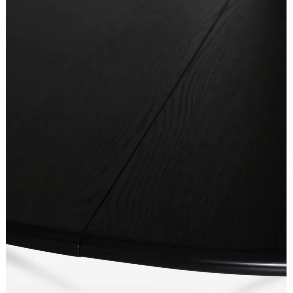 Omni runt matbord svartbetsad ek Ø150 cm + Möbeltassar