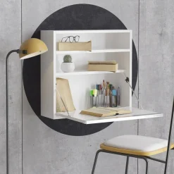 Optim väggskrivbord Vit - 64 x 20/62 cm