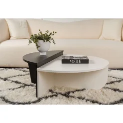 Orion soffbord 90/85 x 60/30 cm - Vit/svart