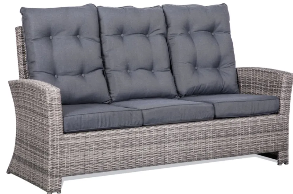 Orlando utemöbelgrupp hög rygg ställbara fåtöljer - Grå/beige + Fläckborttagare för möbler