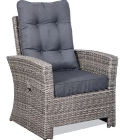 Orlando utemöbelgrupp hög rygg ställbara fåtöljer - Grå/beige