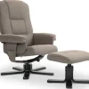 Oslo reclinerfåtölj med pall i mörkbeige tyg
