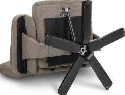 Oslo reclinerfåtölj med pall i mörkbeige tyg