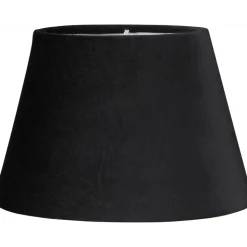 Oval Sammet lampskärm - Svart