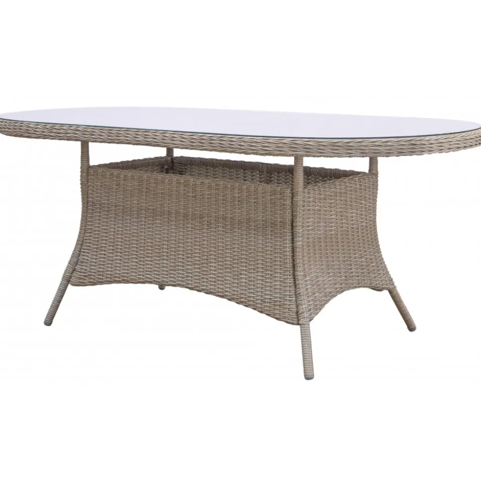 Ovalt trädgårdsbord Menton - 180x100 | Natur + Textilskydd för utemöbler