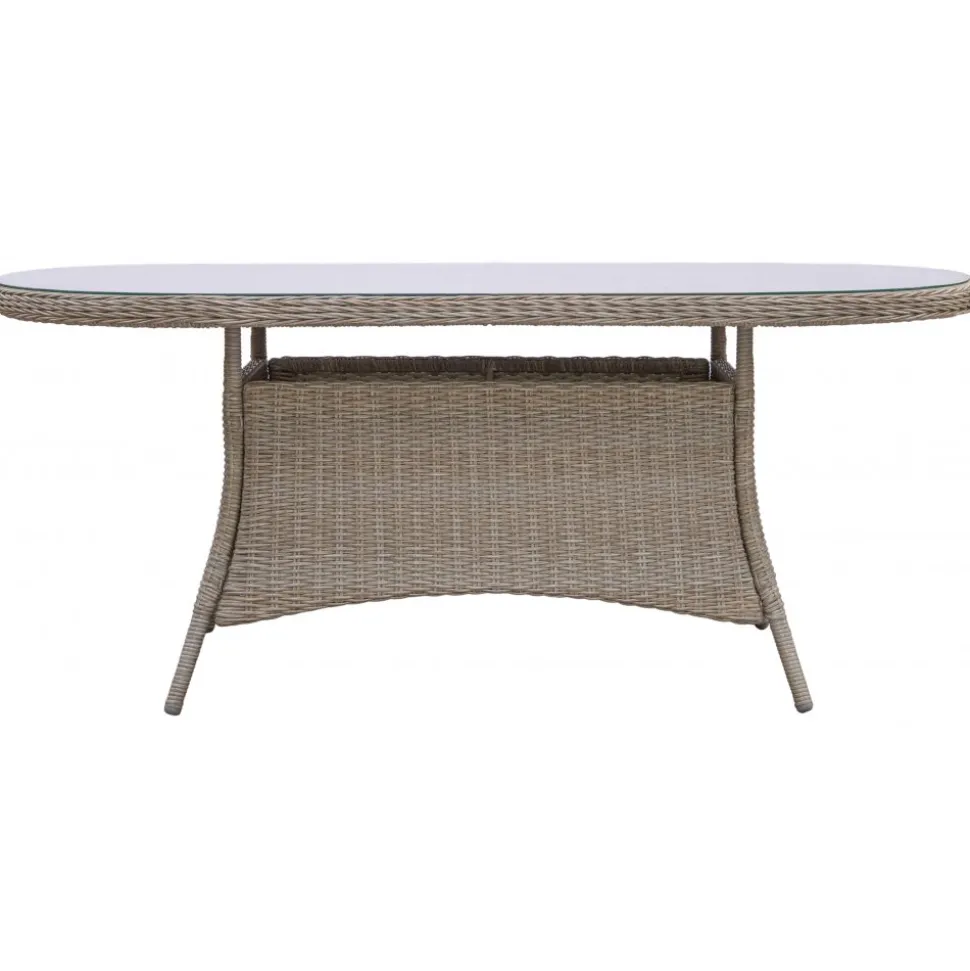 Ovalt trädgårdsbord Menton - 180x100 | Natur + Textilskydd för utemöbler