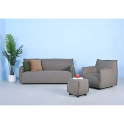 Pall 48x48 cm i mörkbeige bouclè