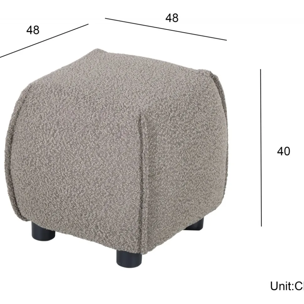 Pall 48x48 cm i mörkbeige bouclè