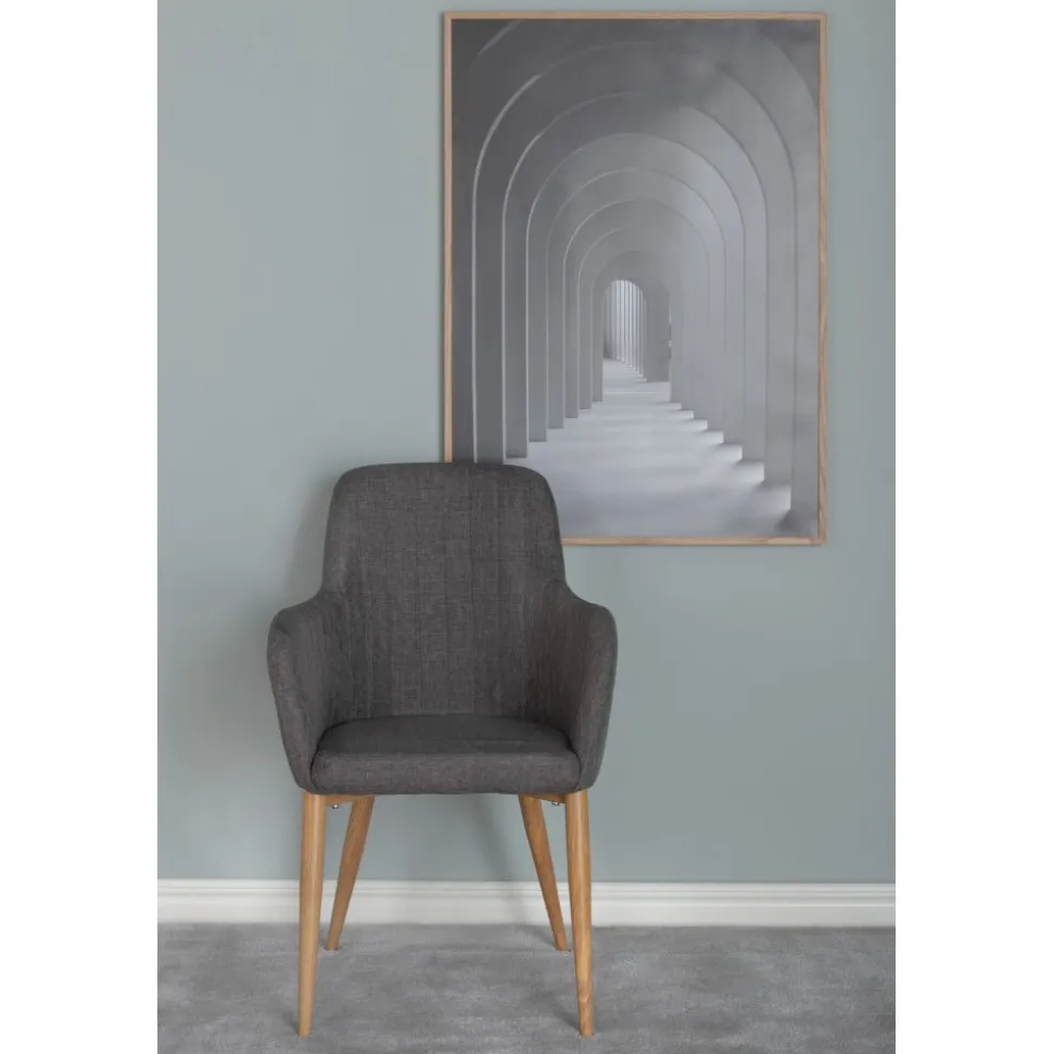 Paolo karmstol - Mörkgrå/ek