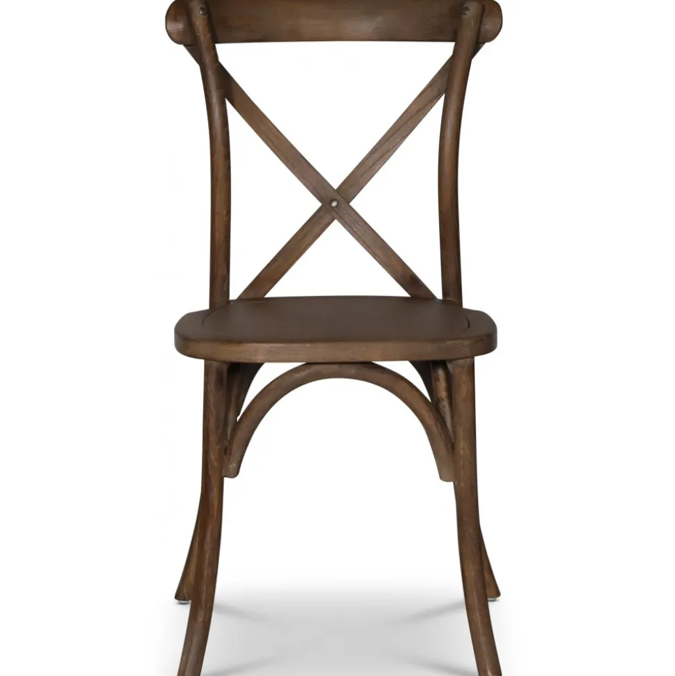 Paris vintage stol med kryss i valnöt + Möbeltassar