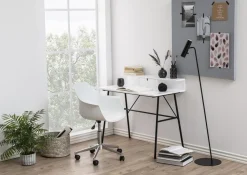 Pascal skrivbord 100x55 cm - Vit/svart + Textilrengöring för möbler