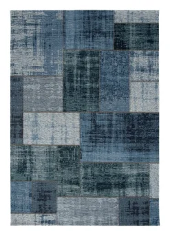 Patchwork-matta Stracciatella - Jeans/Blå