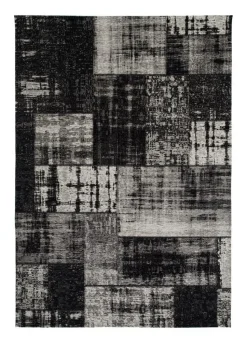 Patchwork-matta Stracciatella - Svart/Vit