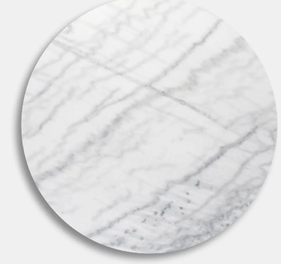 Paus runt soffbord - Whitewash / Ljus Marmor