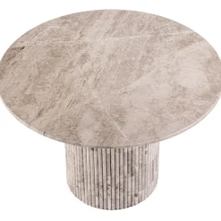 Pegani runt matbord i gråbeige marmor - Valfri storlek 105 eller 130 cm