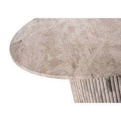 Pegani runt matbord i gråbeige marmor - Valfri storlek 105 eller 130 cm + Textilrengöring för möbler