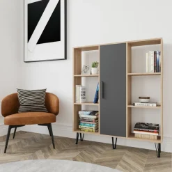 Peoria bokhylla - Ek/antracit