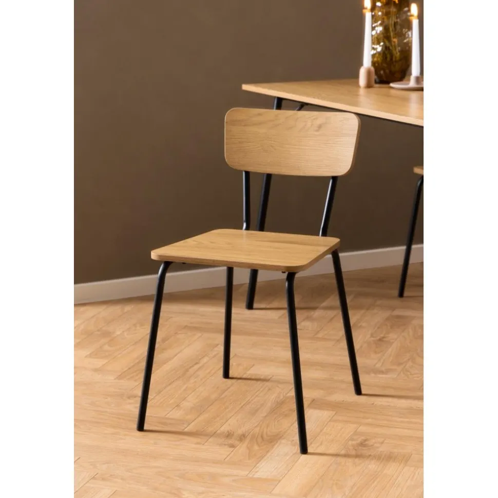 Peru matstol - Ek/matt svart