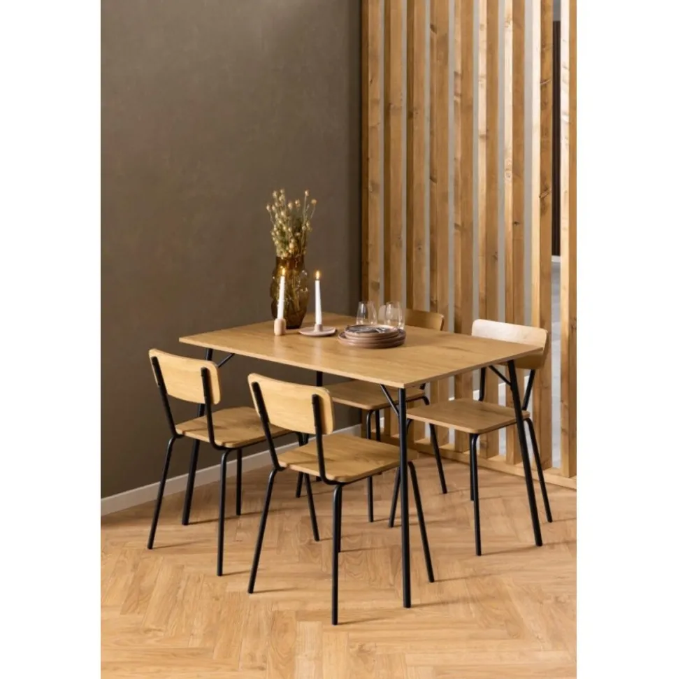 Peru matstol - Ek/matt svart