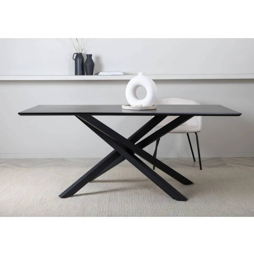 Piazza matbord 180 x 90 cm - Svart