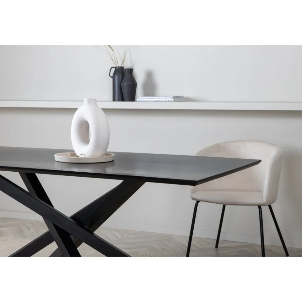 Piazza matbord 180 x 90 cm - Svart