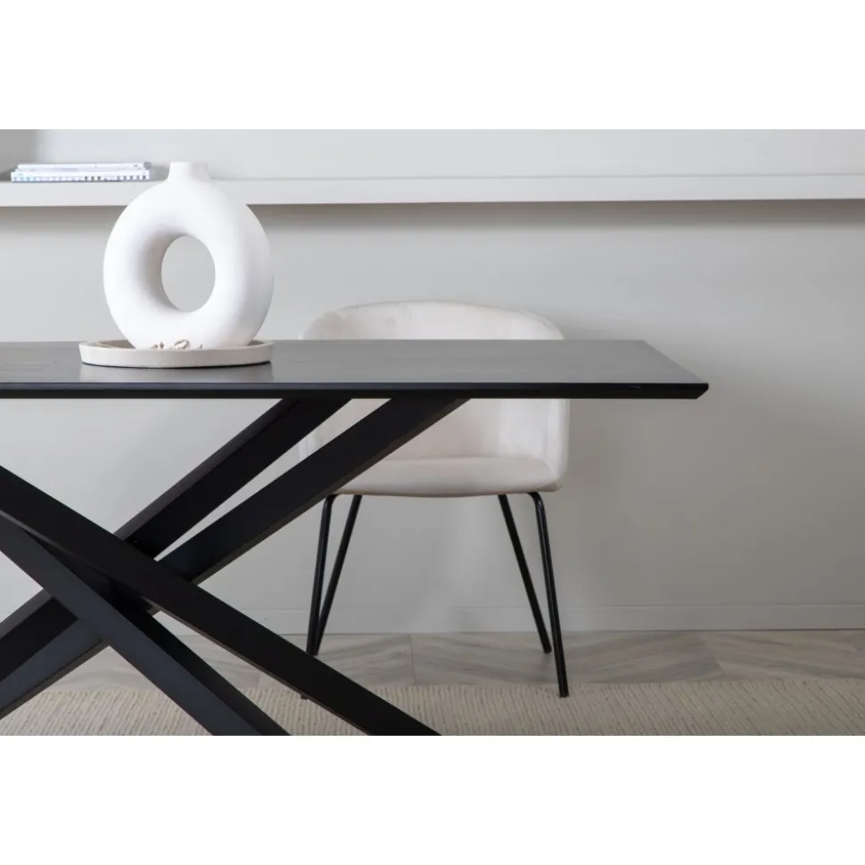 Piazza matbord 180 x 90 cm - Svart