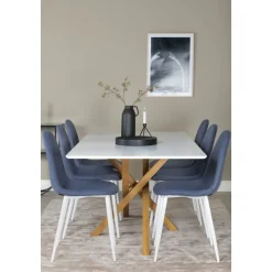 Piazza matbord 180 x 90 cm - Vit/ek-look