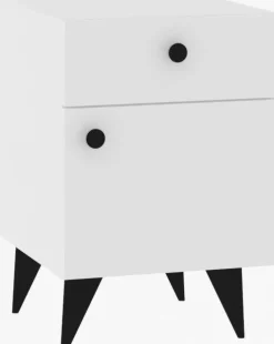 Pila sängbord - Vit/antracit