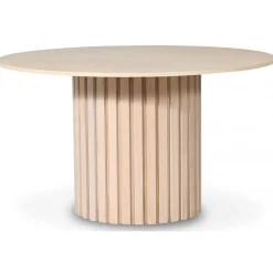 PiPi matgrupp, runt matbord Ø150 cm inkl 4 st Dalsland karmstolar - Whitewash + 4.00 x Stolsdyna