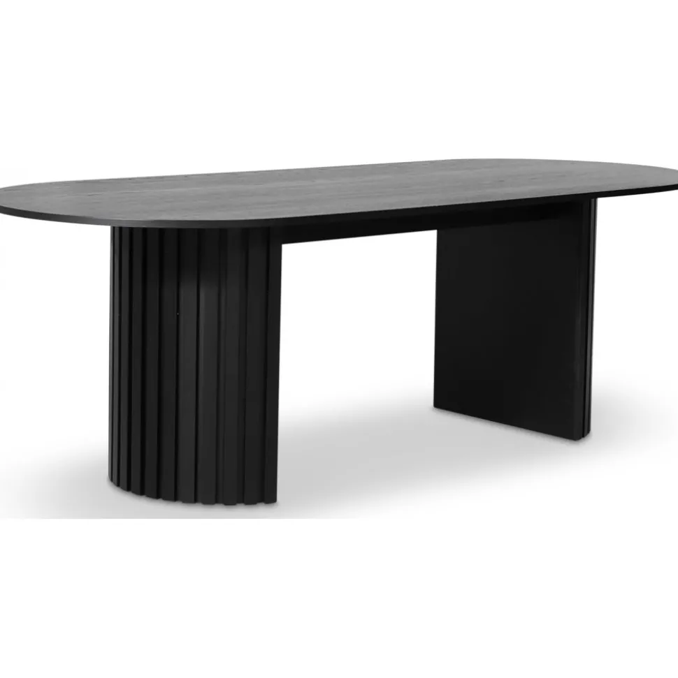 PiPi ovalt matbord i svartbetsat ek 230x95 cm