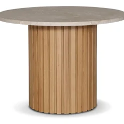 PiPi runt matbord Ø105 cm - Oljad ek / Travertin sten