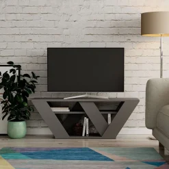 Pipralla TV-bänk - Antracit