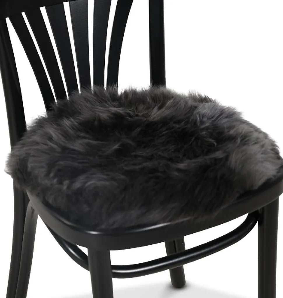 Plaza stolsdyna fårskinn 37 cm - Mörkgrå