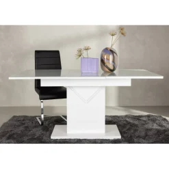 Pluto matbord 120-160 x 90 cm - Vit