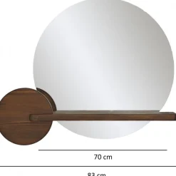 Points väggspegel med hylla - Valnöt