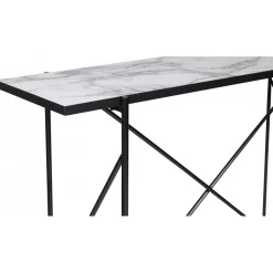 Portland barbord 140 cm - Marmor/svart + Möbeltassar